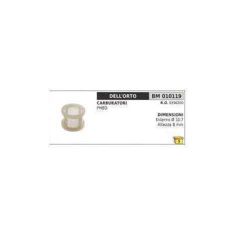 Filtro gasolina DELL'ORTO PHBD carburador Ø  externo 10.7mm altura 8mm 0336200