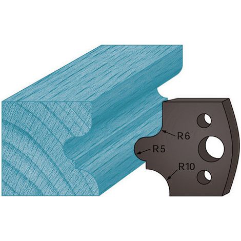 Diamwood Jeu de 2 contre-fers profilés Ht. 38 x 4 mm congé à gorge A12 pour porte-outils de toupie - 38 mm - 38, 4, 4, 24 mm - Acier - Utilisation professionnelle (1/2)