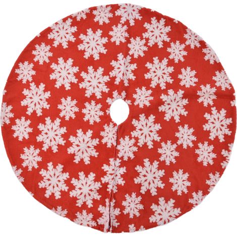 Jupon de Sapin de Noël Blanc à Motifs Flocons de Neige, 122cm - Décoration de Fête (1/5)