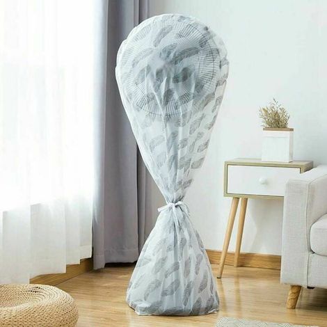 Copertura antipolvere per ventilatore elettrico, con motivo a piuma, disponibile in diversi colori, taglia grande. (1/4)
