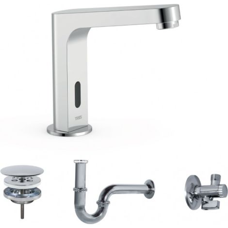 Kit robinet électronique de lavabo une seule eau BASIC Chromé - TRES 39210397 (1/2)