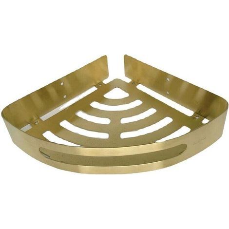 Étagère de salle de bain galvanisée / étagère d'angle en acier inoxydable doré savon de salle de bain étagères de salle de bain (1/4)