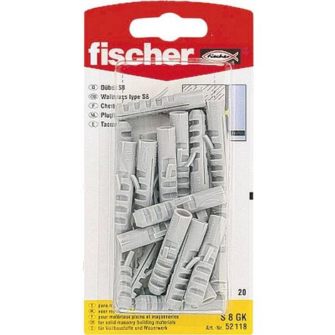 Tasselli di espansione S8 GK 8 x 40 Fischer, 20 pezzi.
