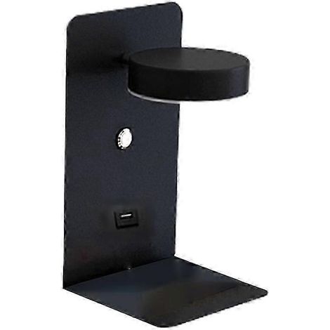Appliques murales de chevet pour chambre à coucher avec port USB et tablette, lampes de lecture murales modernes (noir) (1/5)