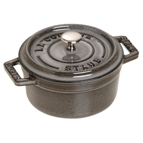 Staub Mini-Cocotte 10 cm rotonda, ghisa, grigio grafite (1/4)