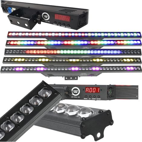 Tira de luces LED LIGHT4ME para pared, 403 LED DMX, 40x3W RGB SMD 3535, con soporte de montaje y lente convexa. (1/5)