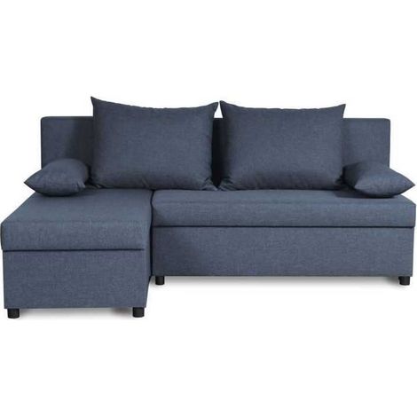 JOSS Ecksofa umkehrbar Stoff Blau 192 cm (1/3)