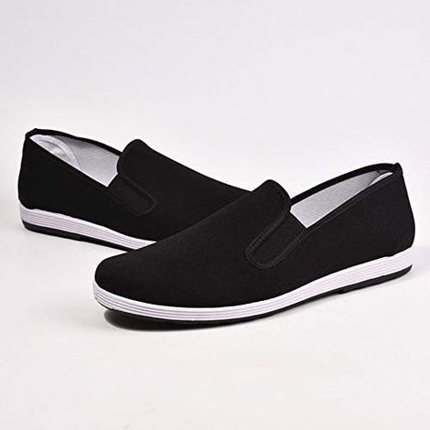 DELIU CHAUSSURES DE PROTECTION RÉSISTANTES À L'USURE À FOND PLAT CHAUSSURES ANTIDÉRAPANTES EN TISSU NOIR NOIR 44