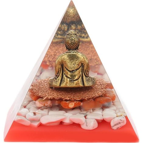 Buddha-Pyramide aus Kristallharz, Energiestein, handgefertigtes Dekorationsobjekt für Zuhause oder Büro. (1/5)