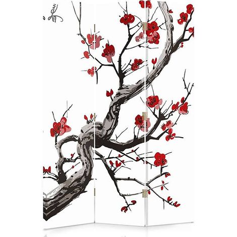 Paravent Décoratif Cerisier Japonais - Élégance Asiatique - 110 x 180 cm - 2 faces R° V°