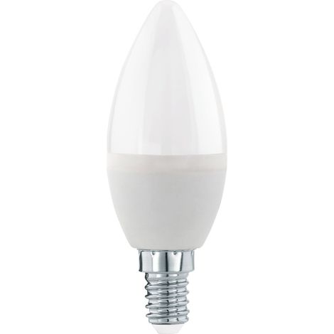 Lampe LED E14 dimmable, ampoule forme bougie en verre opaque, 5,5 (1/5)