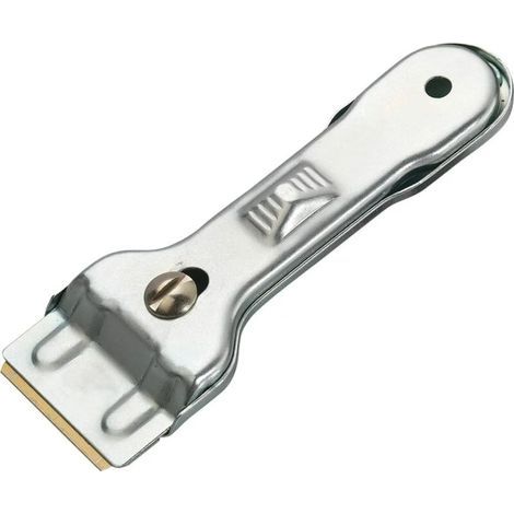 Racleur pour Plaques Vitrocéramiques, Lames de Nettoyages Remplaçables, Acier, Piccobello, Argenté, 10842280 (1/5)