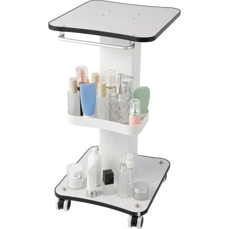 Carrito de belleza, solución de almacenamiento multifuncional, fácil movilidad, BLANCO (1/2)