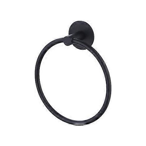 Anneau porte-serviettes rond en acier inoxydable 304, noir, pour salle de bain