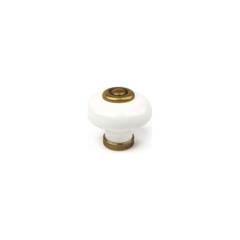 Pomo para Mueble  Estilo Clásico  Fabricado en Porcelana - Zamak  Acabado en Cuero Viejo  Medidas 313128 mm  Sistema de Fijación Atornillado  Incluye Tornillos M4  4 Unidades -