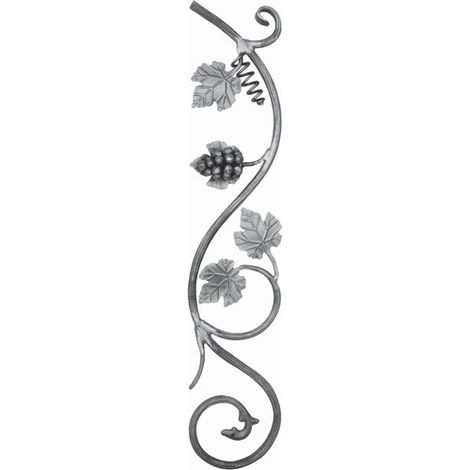 Deco Fer Forge – Décor raisin fer forgé 800mm x 165mm – Élégance intemporelle pour ornement extérieur – Finition durable et résistante aux intempéries
