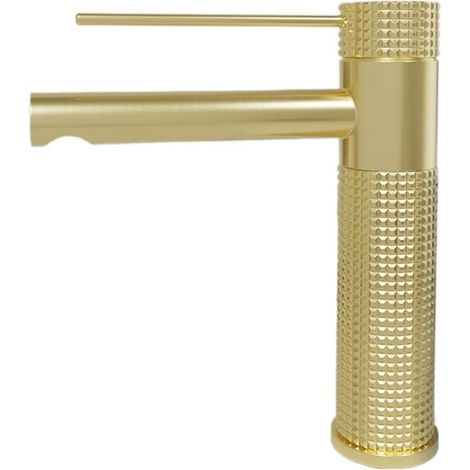 Robinet de lavabo, inox, doré, eau chaude/froide, pour vasque