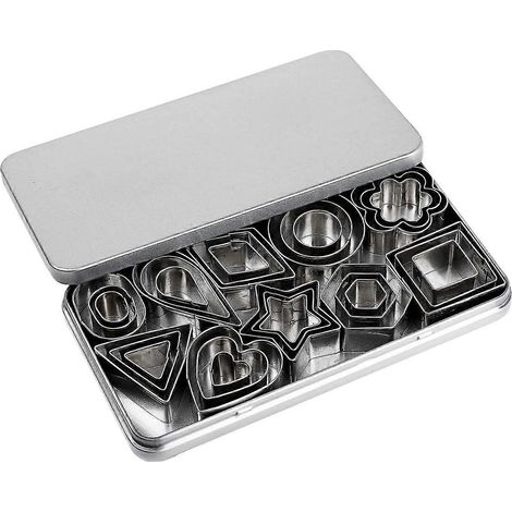 Ausstecher, 30 kleine Blumen, Herzen, Sterne, geometrische Formen – für Blätterteig, Kuchen und Obst (1/5)