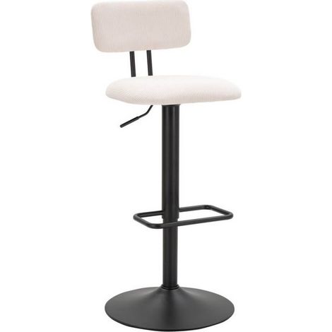 Set 2 Sgabelli Bar Light Bianco 41x47,5x85-106,5 cm regolabili, metallo e tessuto imbottito - Stile anni '70 moderno