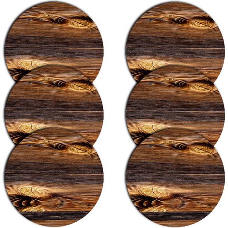 Set di 6 tovagliette rotonde in legno (1/4)