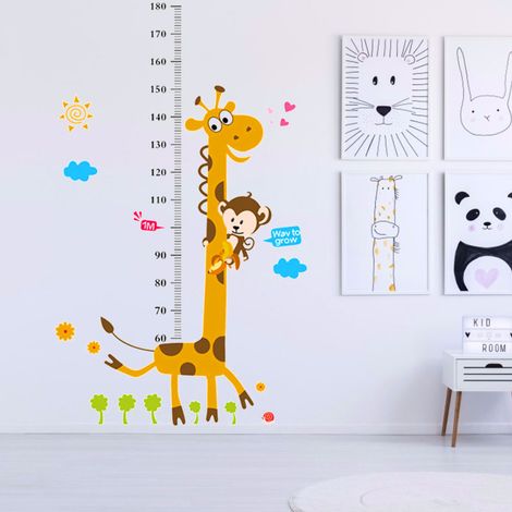AY7178 Autocollant mural girafe, motif animal, décoration murale amovible pour chambre d'enfant/jardin d'enfants (1/5)