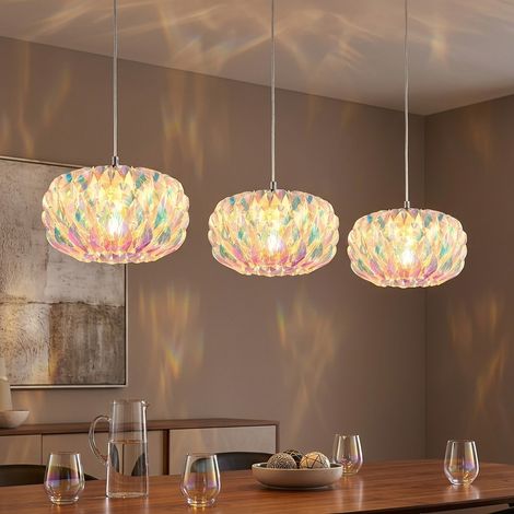 Pendelleuchte Hängeleuchte Wohnzimmerlampe Höhenverstellbar Chrom Metall 95 cm (1/5)