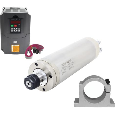 Motor de husillo sellado, refrigerado por agua, con abrazadera para variador de frecuencia, 220 V CA. (1/2)