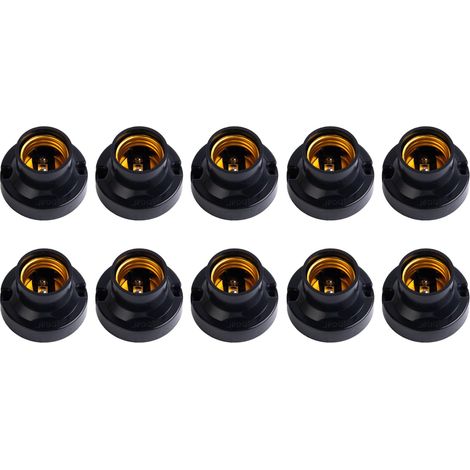 10 Pièces Douille E27 Support, Douille Ampoule A Visser Plafond, Pour Lampe Murale, Lampes Ventilateurs, Lampe Plafonnier, Diamètre 55mm Noir (1/5)