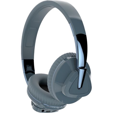 Casque Bluetooth stéréo basses puissantes, confortable et souple, sans fil, bleu, pour ordinateur et téléphone portable (1/5)