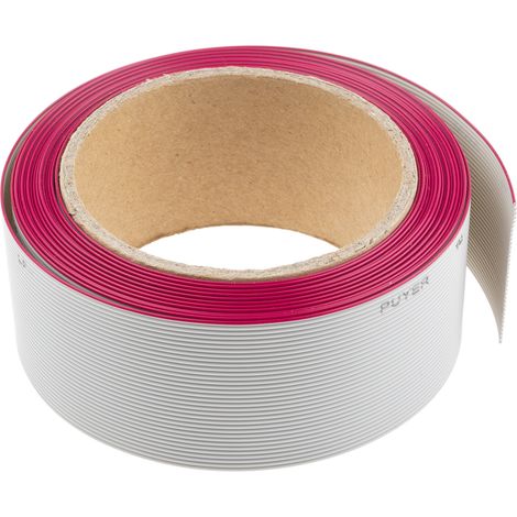 Câble en nappe RS PRO 34 voies 28 AWG, pas de 1.27mm, Gris, 5m ( Prix pour Bobine de 5 Mètres ) (1/2)