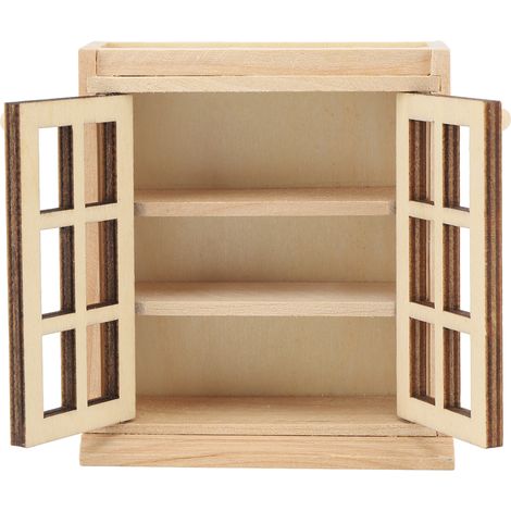 Armoire Murale Miniature en Bois 1:12 pour Salon, Meuble Décoratif Maison de Poupée Réaliste (1/5)