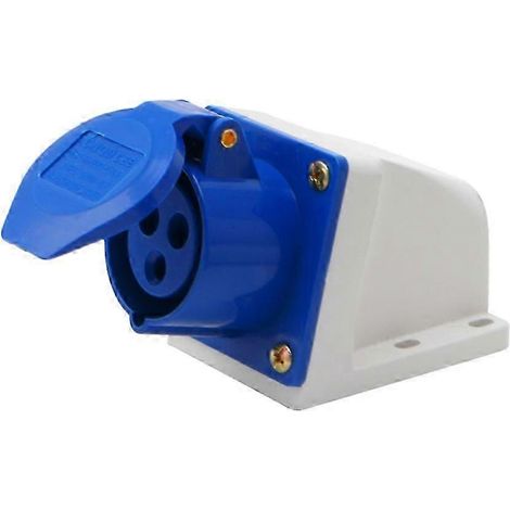 Prise industrielle 16 A à 3 broches, 220-250 V, étanche IP44, triphasée 2P+T, pour camping-cars, caravanes et outils électriques (1/4)