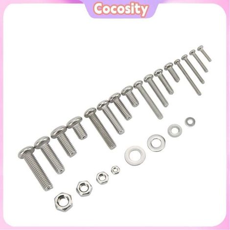 Cocosity Jeu de rondelles d'écrou à vis Kit d'assortiment de Rondelles d'écrous à Vis Cylindriques, 884 Pièces, bricolage clou (1/5)