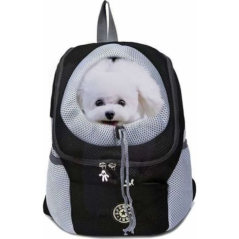 Sac à dos de transport pour animaux de compagnie pour petit chien chat jusqu'à 2 22 lb, sac de voyage mains libres pour animaux de compagnie, conception respirante et fond imperméable pour la randonn (1/4)