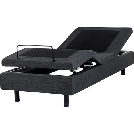 Adjustable Bed without Headboard Fabric DUKE 80 x 200 cm (EU Small Single) Dark Grey