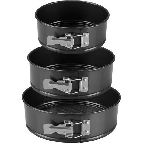 Set mit 3 auslaufsicheren Springformen mit flachem Boden zum Backen (1/5)
