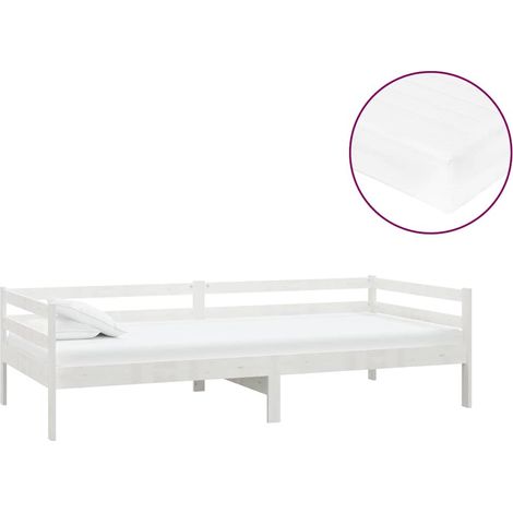 Maison Exclusive - Sofá cama con colchón madera de pino maciza bl (1/5)