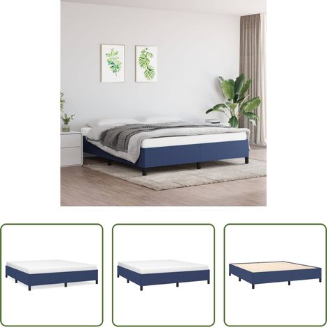 Sommeil -  Cadre de lit sans matelas bleu 180x200 cm tissu (1/5)