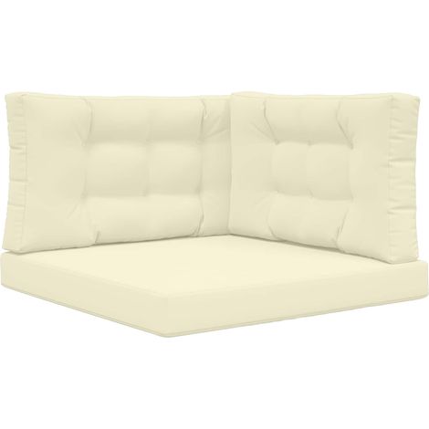 Cojín para sofá de exterior 3 pcs Crema Poliéster vidaXL