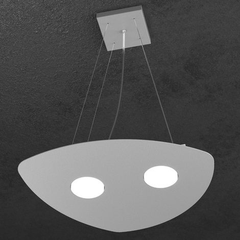 Lampadario moderno top light shape 1143 s2+1 gx53 led metallo lampadario moderno, finitura metallo grigio