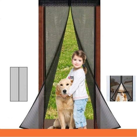Zanzariera magnetica per porta, tenda antizanzare per porta, autochiudente, kit di installazione, striscia adesiva 120x220 cm (1/4)