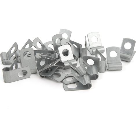 20 Pinces de Fixation pour Ligne de Frein et Carburant en Métal, Colliers de Serrage pour Tuyau Flexible, Maintien Solide Universel pour la Plupart des Véhicules 6,35 mm (1/5)