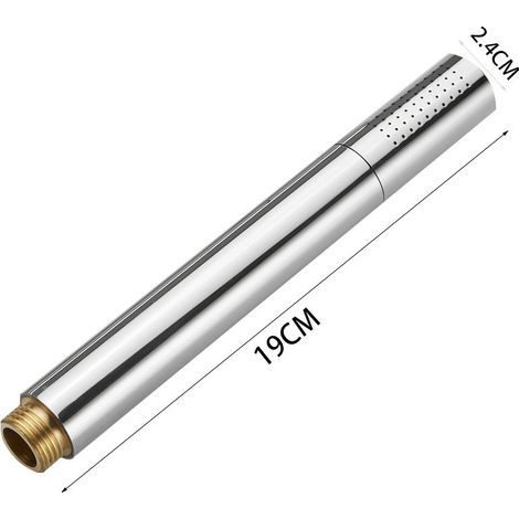 Cabezal de ducha de mano AIDUCHO en latón, cabezal de ducha antical de alta presión, estilo L, plata, acabado cromado. (1/4)