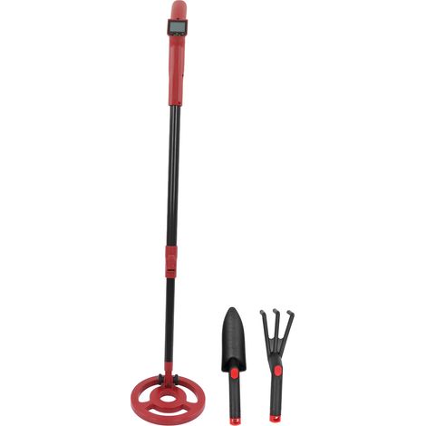 Hochpräziser Pinpointer-Metalldetektor, Münzfinder, Inspektions- und Suchwerkzeug, rot, mit Schaufel und Rechen (1/5)