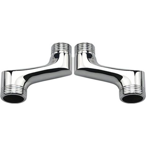 Raccord de douche coudé de comptoir 2 pièces – Réducteur en laiton – Bras pivotant réglable – Connexion décalée G3/4 à G1/2 – Chrome (1/5)