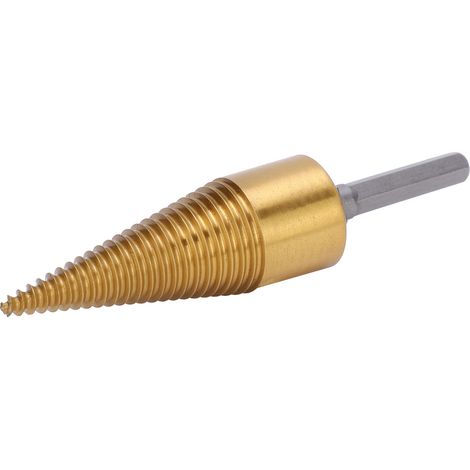 Brennholzspalter-Kegelbohrer mit Sechskantschaft, Titanbeschichtung, 32 mm, S (1/5)