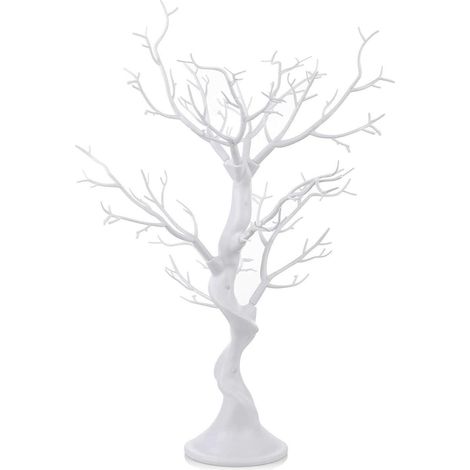 Künstlicher Deko-Baum 58 cm Weiß, abnehmbare Äste, Hochzeit, Tischdeko (1/5)