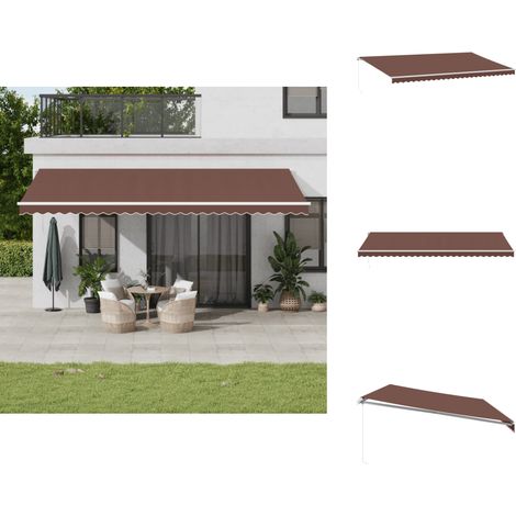 Auvent manuel rétractable marron 600x300 cm - Auvent Rétractable - Parasol - Abri Solaire - Protection UV - Terrace (1/5)