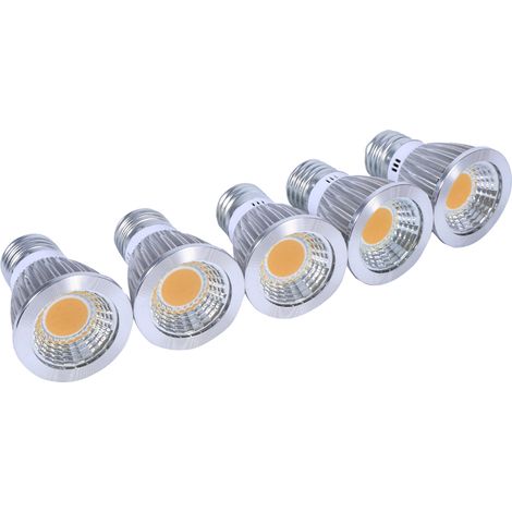 Spot Led E27 5 W 3000 K Blanc Chaud COB 5 Pièces