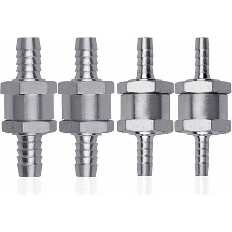 Ulisem4 Pcs Clapet Anti-retour Gasoil en Alliage d'aluminium, 6/8/10/12mm Clapet de Carburant avec Flèche pour Essence Diesel Voiture Bateau Moto (1/4)